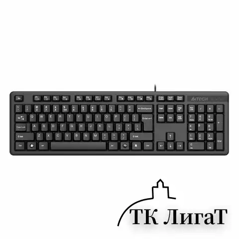 Клавиатура проводная A4TECH KK-3, USB, 104 кнопки, черная, 1530244