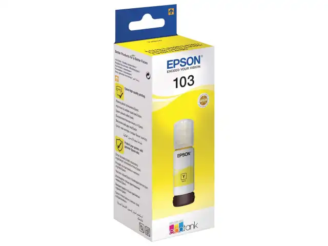 Чернила EPSON 103 (C13T00S44A) для СНПЧ EPSON L3100/L3101/L3110/L3150/L3151/L1110, желтые, ОРИГИНАЛЬНЫЕ