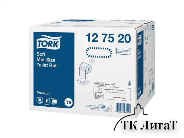 Бумага туалетная 90 м, TORK (Система Т6), комплект 27 шт., Premium, 2-слойная, белая, 127520