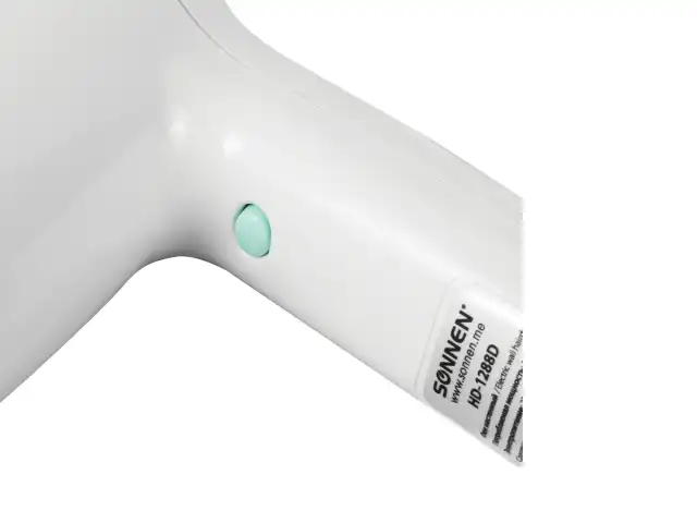 Фен для волос настенный SONNEN HD-1288D, 1200 Вт, пластиковый корпус, 4 скорости, белый, 604197