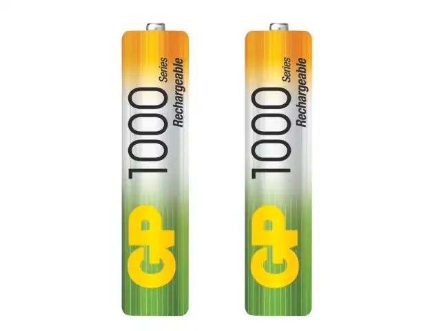 Батарейки аккумуляторные КОМПЛЕКТ 2 шт., GP, AAA (HR03), Ni-Mh, 1000 mAh, блистер, 100AAAHC-2DECRC2, 100AAAHC2DECRC2