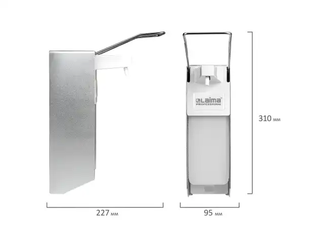 Дозатор локтевой для антисептика и дезинфицирующих средств, с еврофлаконом 1 л, LAIMA, металл, 605707
