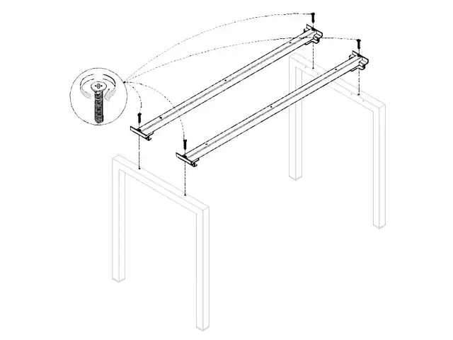 Траверса стола на металлокаркасе "Арго", КОМПЛЕКТ 2 шт., для ширины 1400 мм
