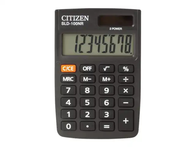 Калькулятор карманный CITIZEN SLD-100NR (90х60 мм), 8 разрядов, двойное питание