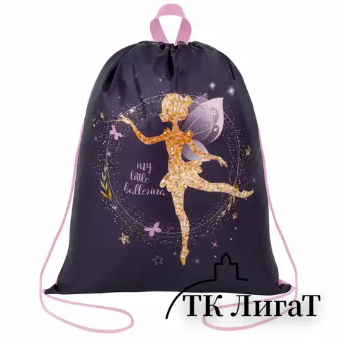 Мешок для обуви BRAUBERG KIDS, с петлей, 42х34 см, "Gold fairy", 272414