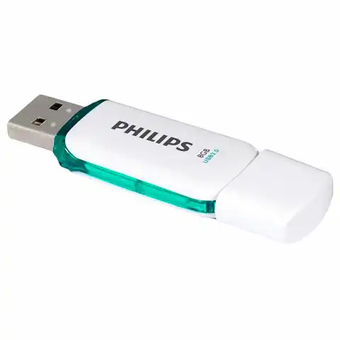 Флеш-диск 8GB PHILIPS SNOW, разъем USB 3.0, зеленый, FM08FD75B/97