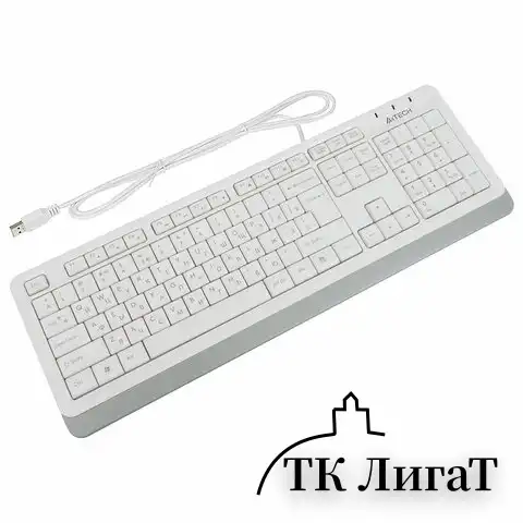 Клавиатура проводная A4TECH Fstyler FK10, USB, 104 кнопки, белая, 1147536