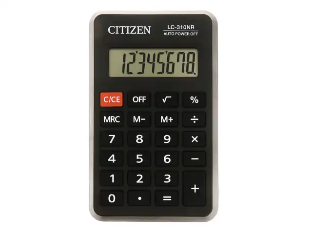 Калькулятор карманный CITIZEN LC310NR (114х69 мм), 8 разрядов, питание от батарейки, LC-310NR