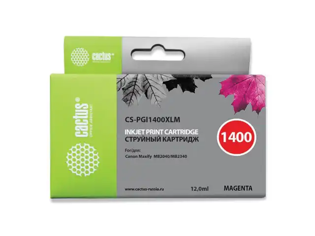 Картридж струйный CACTUS (CS-PGI1400XLM) для CANON МВ2040/МВ2340, пурпурный