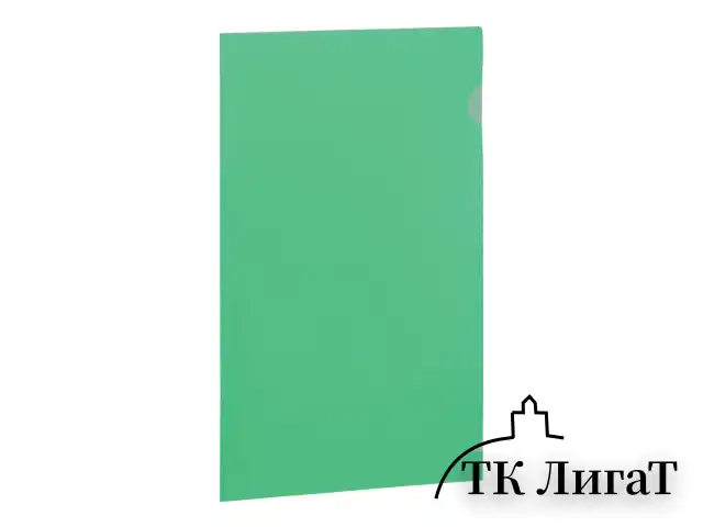 Папка-уголок BRAUBERG, зеленая, 0,10 мм, 223965
