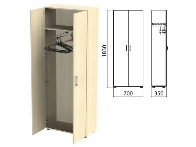 Шкаф для одежды "Канц", 700х350х1830 мм, цвет дуб молочный (КОМПЛЕКТ)
