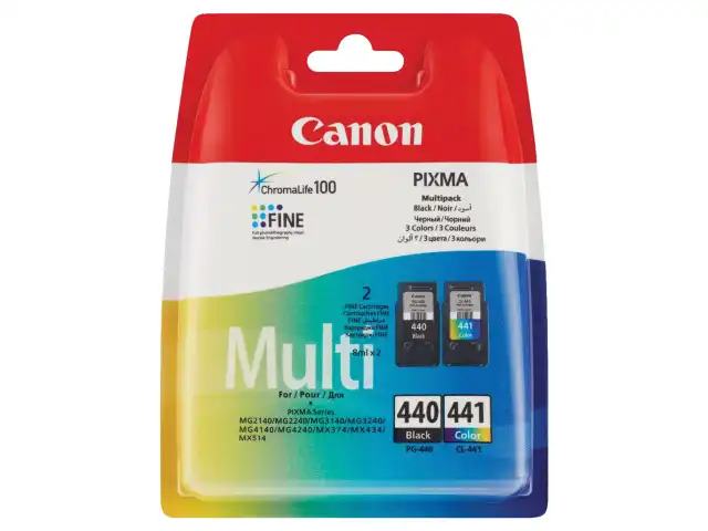 Картридж струйный CANON (PG-440/CL-441) PIXMA MG2140/MG3140, оригинальный КОМПЛЕКТ 2 цвета, 180 страниц, 5219B005