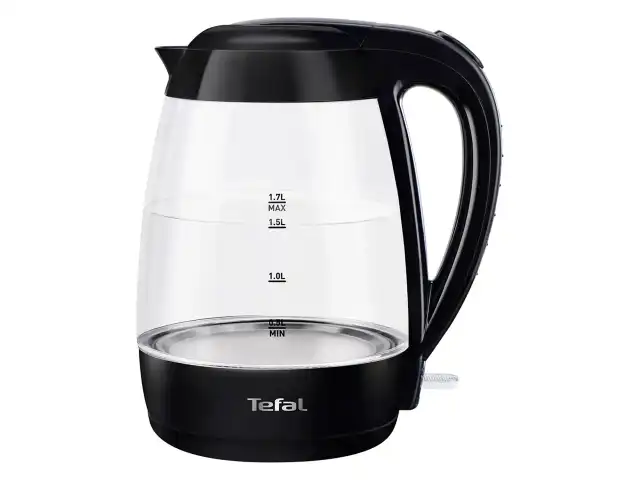 Чайник TEFAL KO450832, 1,7 л, 2400Вт, закрытый нагревательный элемент, стекло, черный