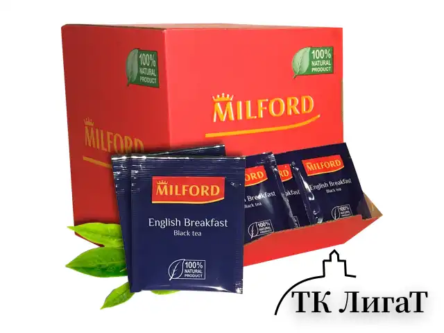 Чай MILFORD "English Breakfast", черный, 200 пакетиков в конвертах по 1,75 г, 6990 РК