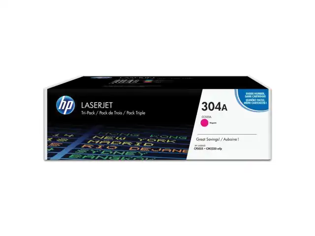 Картридж лазерный HP (CC533A) ColorLaserJet CP2025/CM2320, №304A, пурпурный, оригинальный, ресурс 2800 страниц