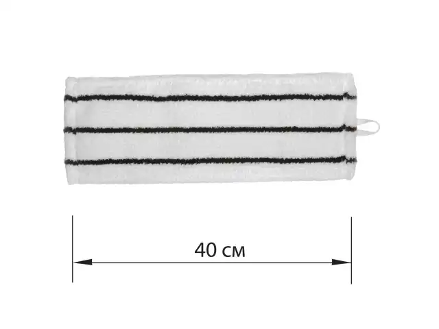 Насадка МОП плоская для швабры/держателя 40 см, уши/карманы (ТИП У/К), микрофибра/скраб, LAIMA EXPERT, 605313