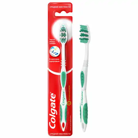 Зубная щетка COLGATE "Класика здоровья", средней жесткости, ш/к 00050, 8590232000050