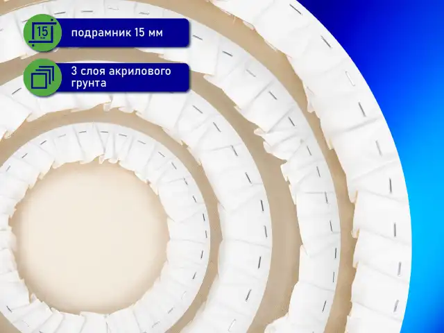 Холсты на подрамнике 4 шт., круглые 20, 30, 40, 50 см, грунтованные, 380 г/м2, 100% хлопок, BRAUBERG ART, 192331