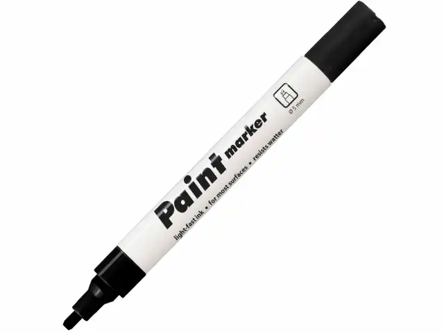 Маркер-краска лаковый (paint marker) ЧЕРНЫЙ CENTROPEN, скошенный наконечник, 1-5 мм, 9100, 5 9100 9912