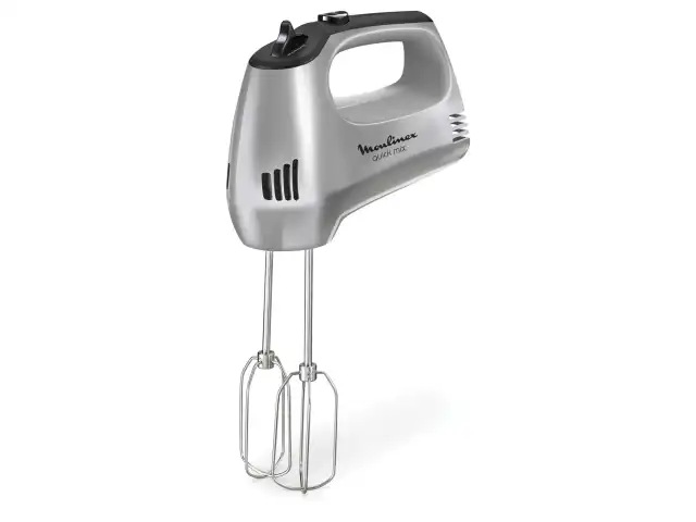 Миксер MOULINEX HM310E10, 300Вт, 5 скоростей, 2 венчика, 2 крюка для теста, серый, 8010001084
