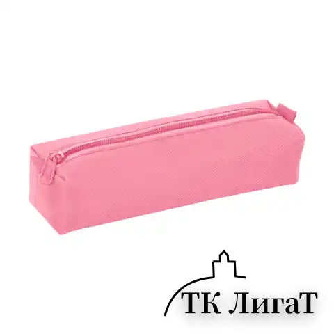 Пенал-тубус ПИФАГОР на молнии, ткань, пастельно-розовый, 22х5 см, 272260