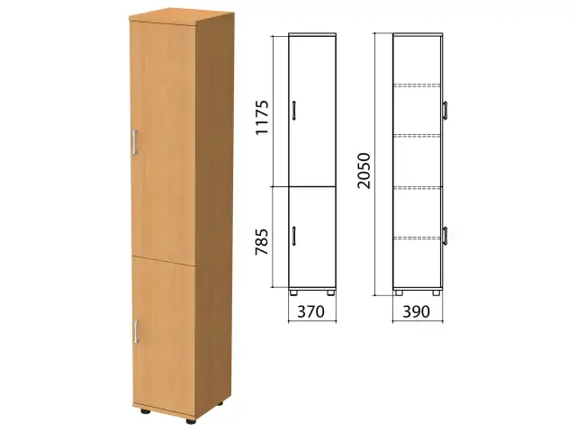 Шкаф закрытый "Монолит", 370х390х2050 мм, цвет бук бавария (КОМПЛЕКТ)