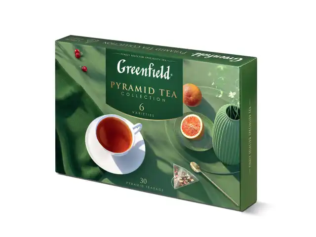 Чай GREENFIELD "Pyramid Tea Collection" ассорти 6 вкусов, НАБОР 30 пирамидок, 1768-10