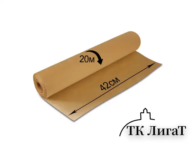 Крафт-бумага в рулоне, 420 мм x 20 м, плотность 78 г/м2, Марка А (Коммунар), BRAUBERG, 440144