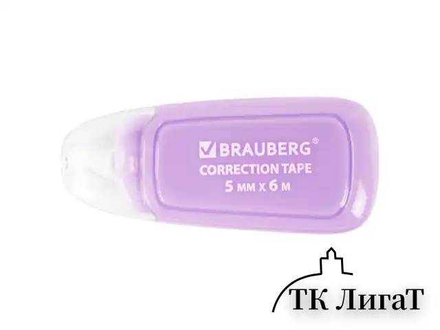 Корректирующая лента BRAUBERG COMPACT PLUS PASTEL, 5 мм х 6 м, корпус ассорти, блистер, 270551