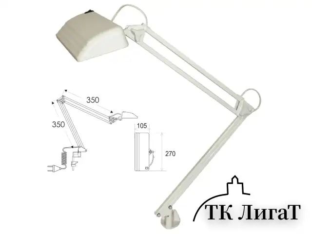 Настольная лампа светильник Дельта П-С32 на струбцине, СВЕТОДИОДНАЯ, 12 Вт, белый