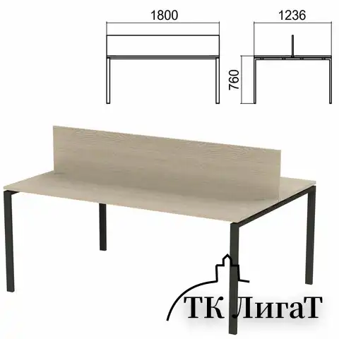 Стол письменный 2-МЕСТНЫЙ на металлокаркасе 