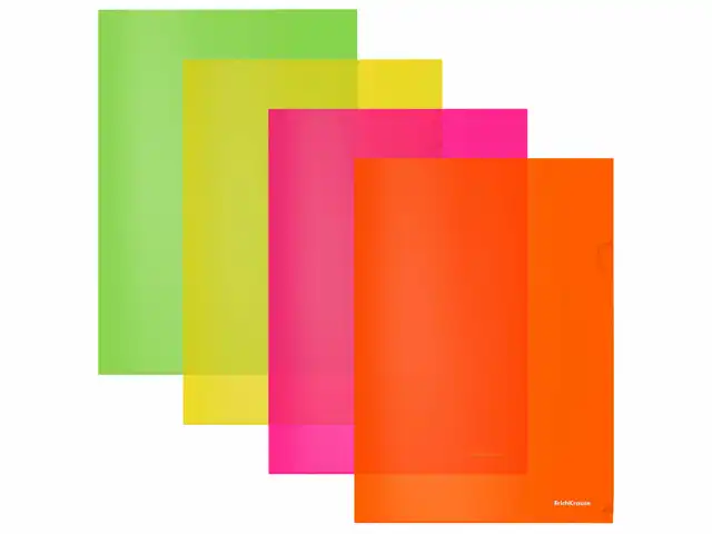 Папка-уголок ERICH KRAUSE Glossy Neon, ассорти, 0,18 мм, 50159