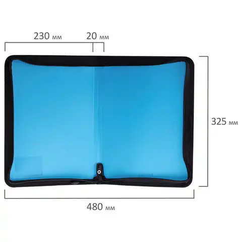 Папка на молнии пластиковая BRAUBERG, А4, 325х230 мм, 4 цвета ассорти, неоновая, 224054