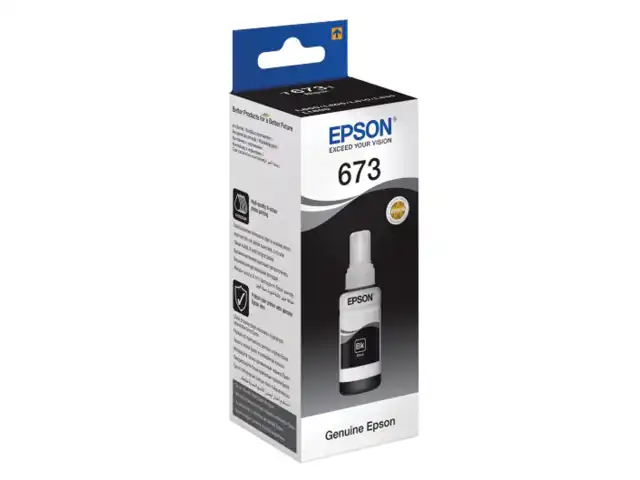 Чернила EPSON 673 (T6731) для СНПЧ Epson L800/L805/L810/L850/L1800, черные, ОРИГИНАЛЬНЫЕ, C13T67314A