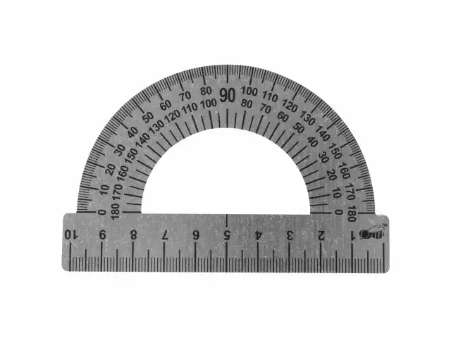 Транспортир 10 см, 180 градусов, металлический, ПИФАГОР, 210637
