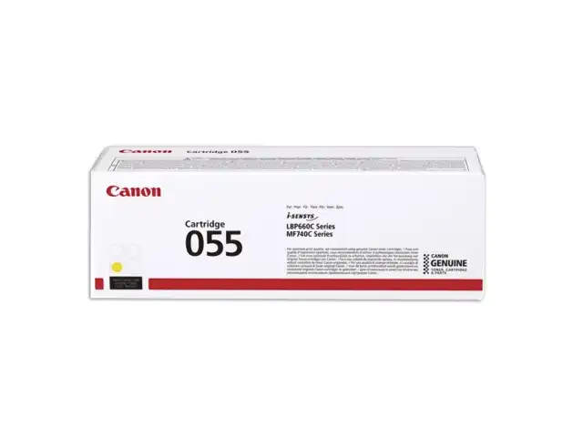 Картридж лазерный CANON (055Y) для LBP663/664/MF742/744/746, желтый, оригинальный, ресурс 2100 страниц, 3013C002