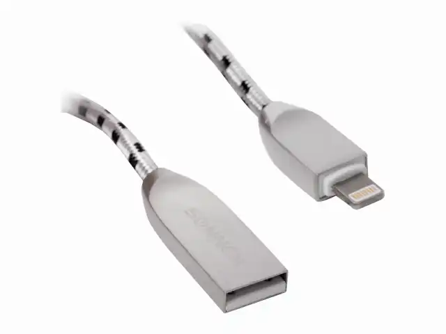 Кабель USB 2.0-Lightning, 1 м, SONNEN Premium, медь, для iPhone/iPad, передача данных и зарядка, 513126