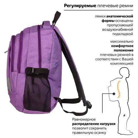 Рюкзак BRAUBERG для старших классов/студентов/молодежи, 