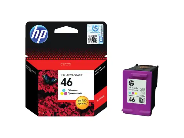 Картридж струйный HP (CZ638AE) DeskJet Ink Advantage 2020hc/2520hc №46, цветной, оригинальный, ресурс 750 стр.