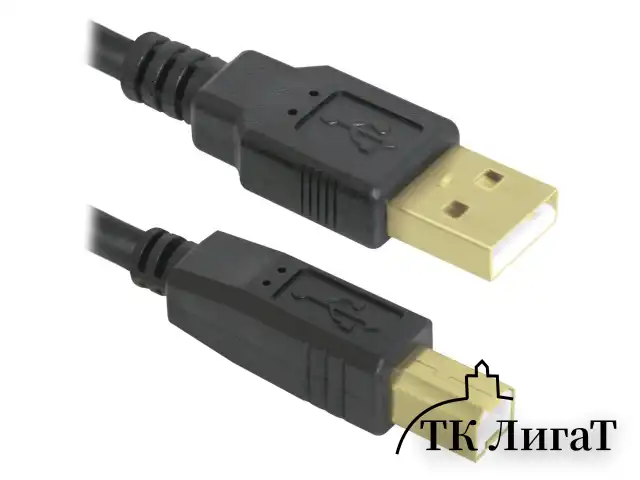 Кабель USB 2.0 AM-BM, 3 м, DEFENDER, 2 фильтра, для подключения принтеров, МФУ и периферии, 87431