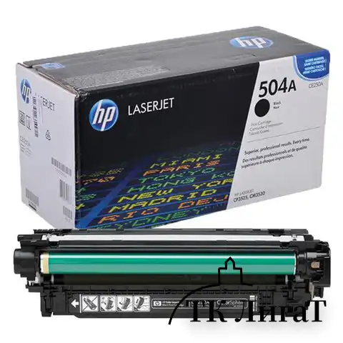 Картридж лазерный HP (CE250A) ColorLaserJet CP3525/CM3530, №504A, черный, оригинальный, ресурс 5000 страниц