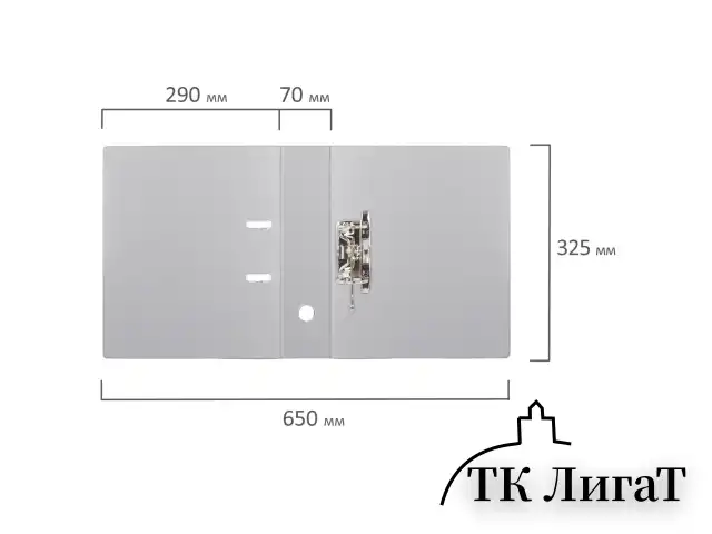 Папка-регистратор BRAUBERG с двухсторонним покрытием из ПВХ, 70 мм, серая, 222656