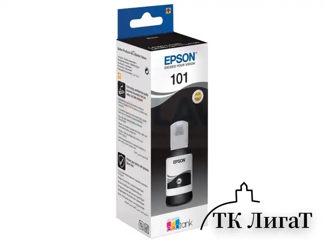 Чернила EPSON 101 (T03V14) для СНПЧ L4150/ L4160/ L6160/ L6170/ L6190, черные, ОРИГИНАЛЬНЫЕ, C13T03V14A