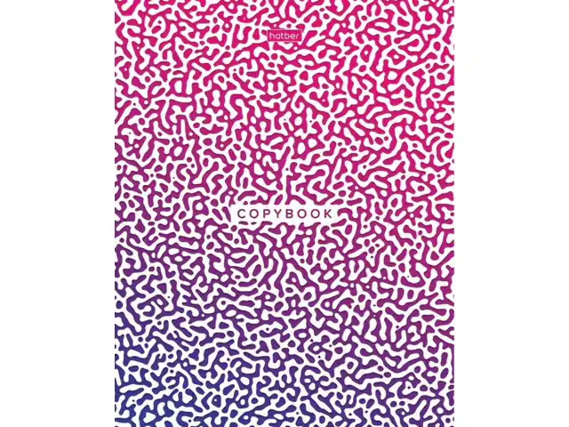 Тетрадь А5, 40 л., HATBER, скоба, клетка, глянцевая ламинация, 