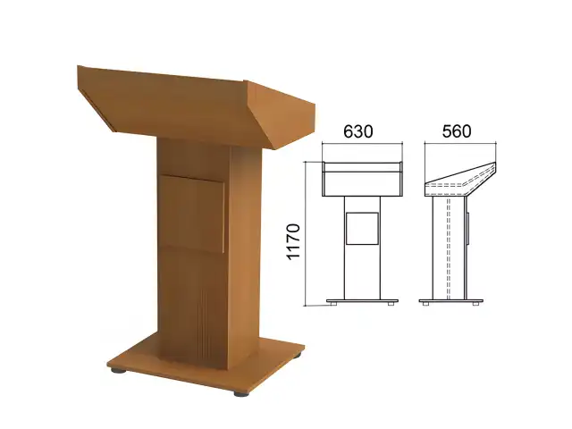 Трибуна напольная "Монолит", 630х560х1170 мм, цвет орех гварнери, ТЛ03.3