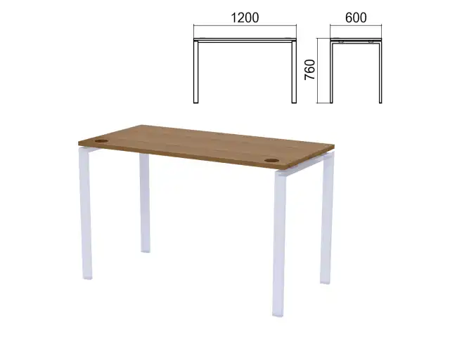 Столешница стола на металлокаркасе "Арго", 1200х600х760 мм, орех