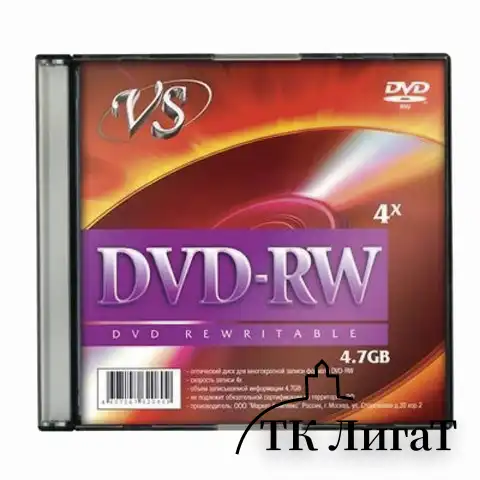 Диск DVD-RW, VS, 4,7 Gb, 4 x Slim Case, 1 штука, VSDVDRWSL01