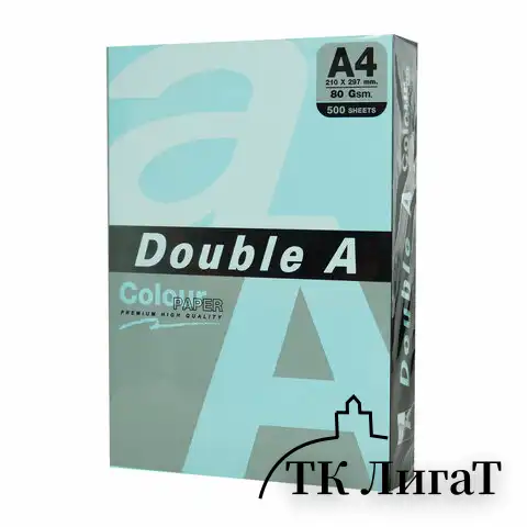 Бумага цветная DOUBLE A, А4, 80 г/м2, 500 л., пастель, голубая