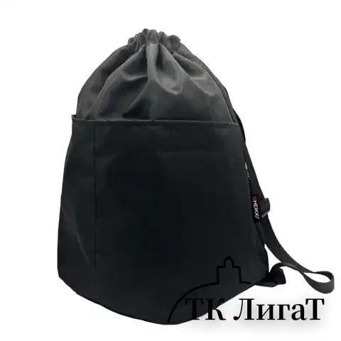 Рюкзак спортивный мешок HEIKKI PACK (ХЕЙКИ), 2 отделения, увеличенный объем, 40х35 см, черный, 272419