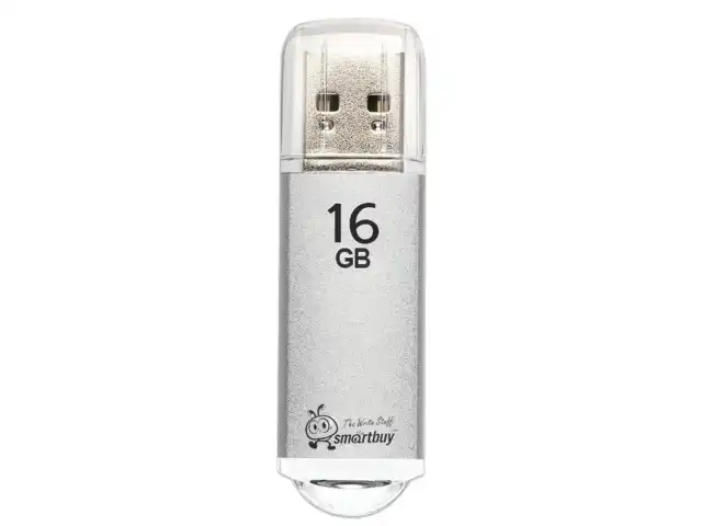 Флеш-диск 16 GB, SMARTBUY V-Cut, USB 2.0, металлический корпус, серебристый, SB16GBVC-S